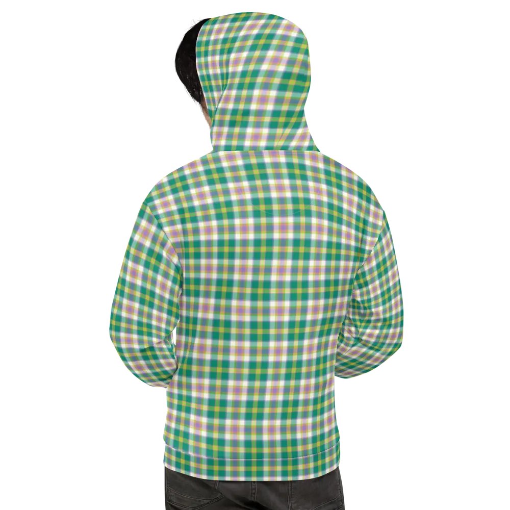 Seafoam Green and Purple Plaid Hoodie product image (9)