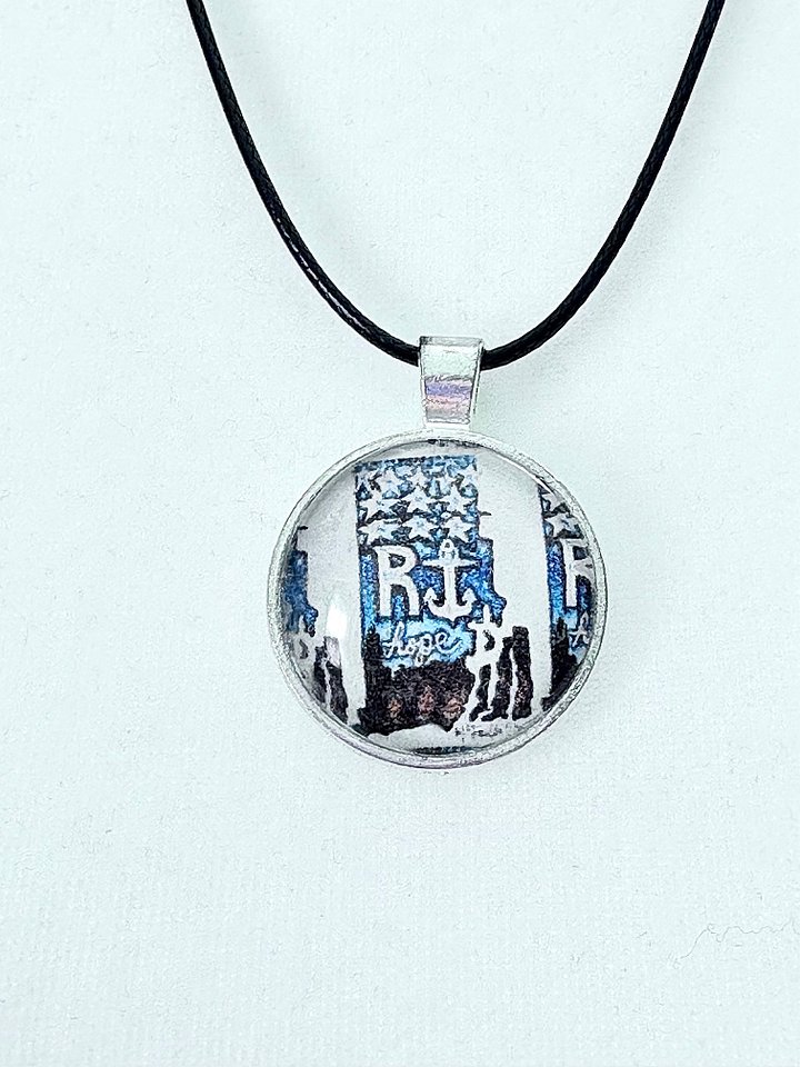 MFD-00044 | Rhode Island Hope | Handmade Pendant Necklace on a Faux Leather Cord | by Monique Faella Designs™ product image (1)