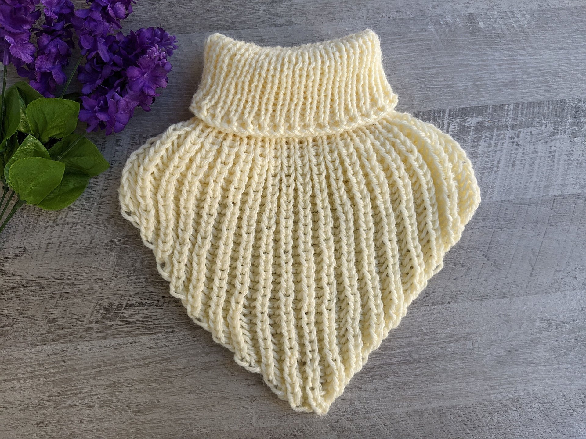 Ribbed Winter Dickey Knitting Pattern product image (3)