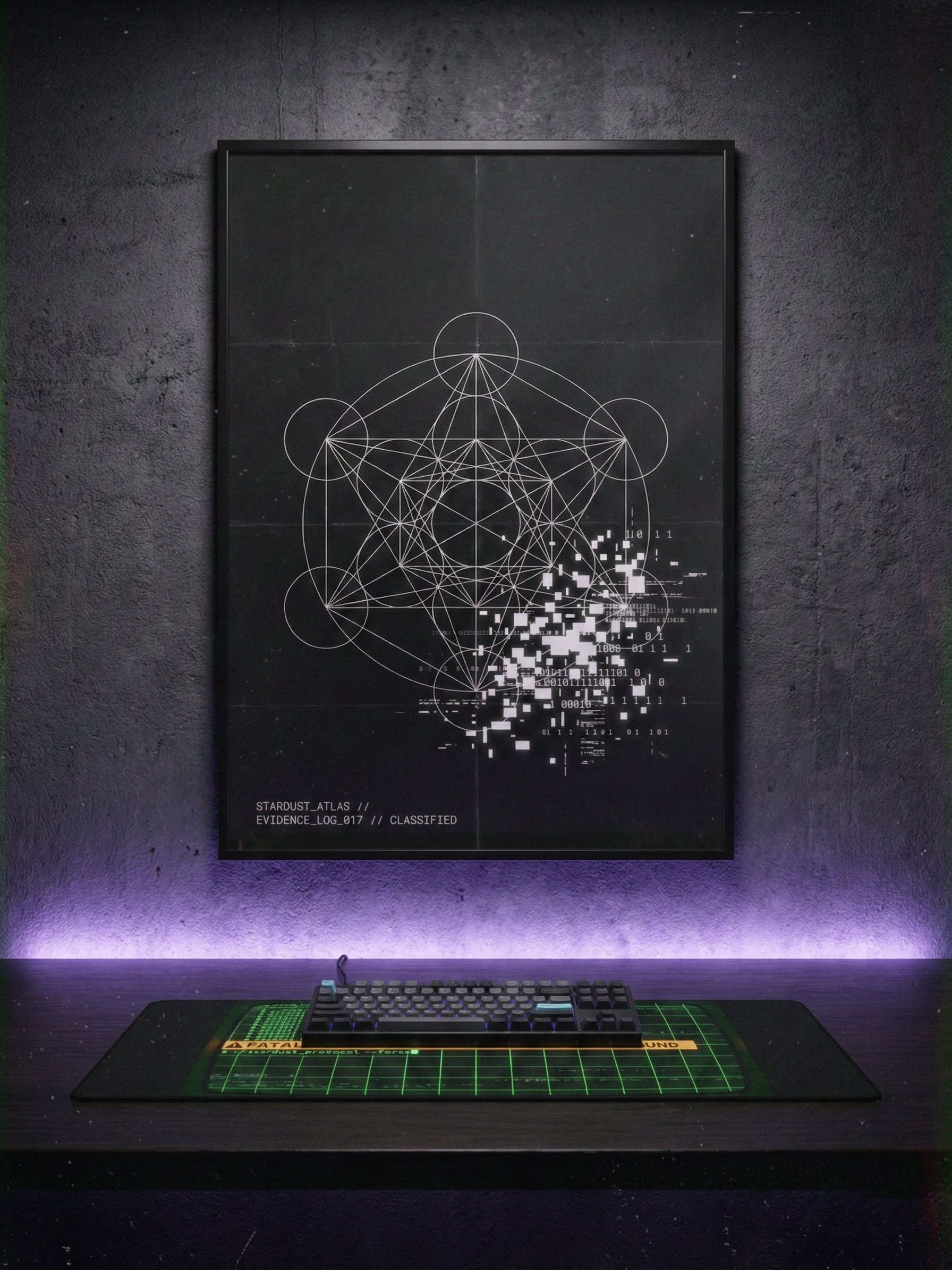 OBJECT 017: EVIDENCE_LOG // THE_CONSTRUCT - Sacred Geometry Blueprint Poster product image (2)