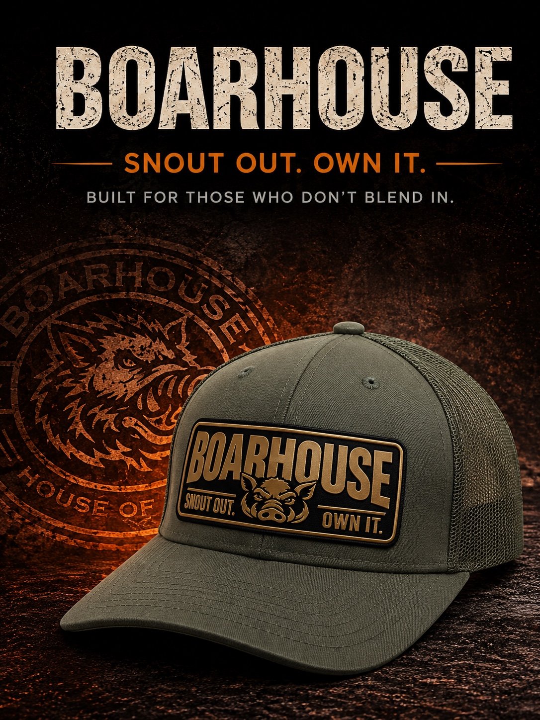 BOARHOUSE NYC Old Gold Trucker Hat product image (1)