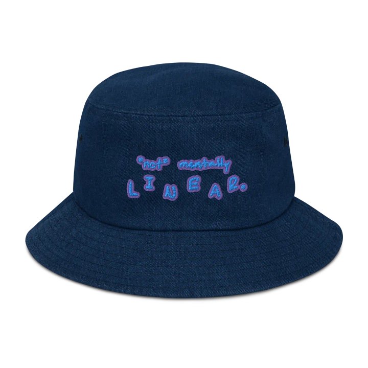 *not* mentally linear (violet) denim bucket hat product image (1)