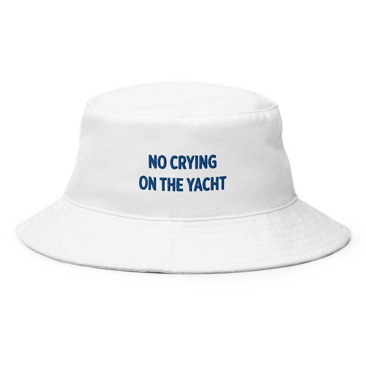 No Crying On The Yacht Embroidered Bucket Hat - White product image (1)