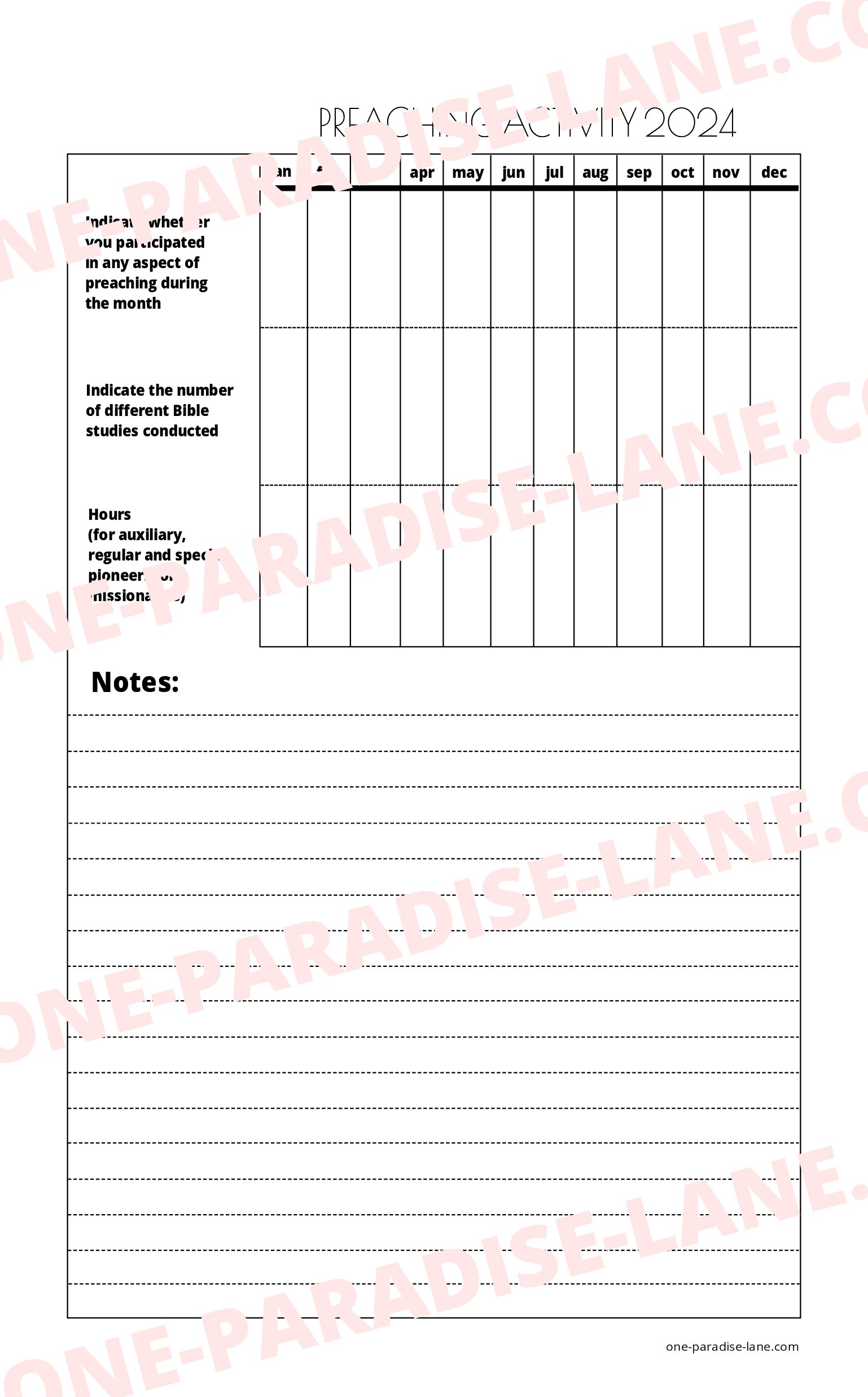 JW 2024 Preaching Activity Report product image (1)