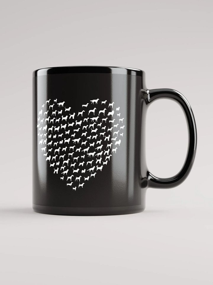 "heart made up of dogs" black glossy mug product image (1)