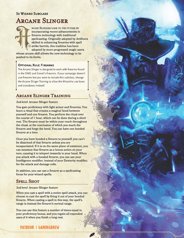 Arcane Slinger | 5E Wizard Subclass product image (2)