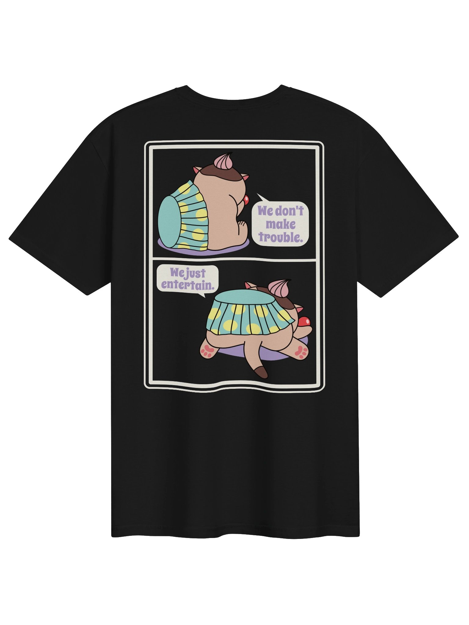 Sweet Trouble (Cupcake Cat - Left Chest and Back Prints) - Unisex Adult Super Soft Lightweight T-shirt product image (1)