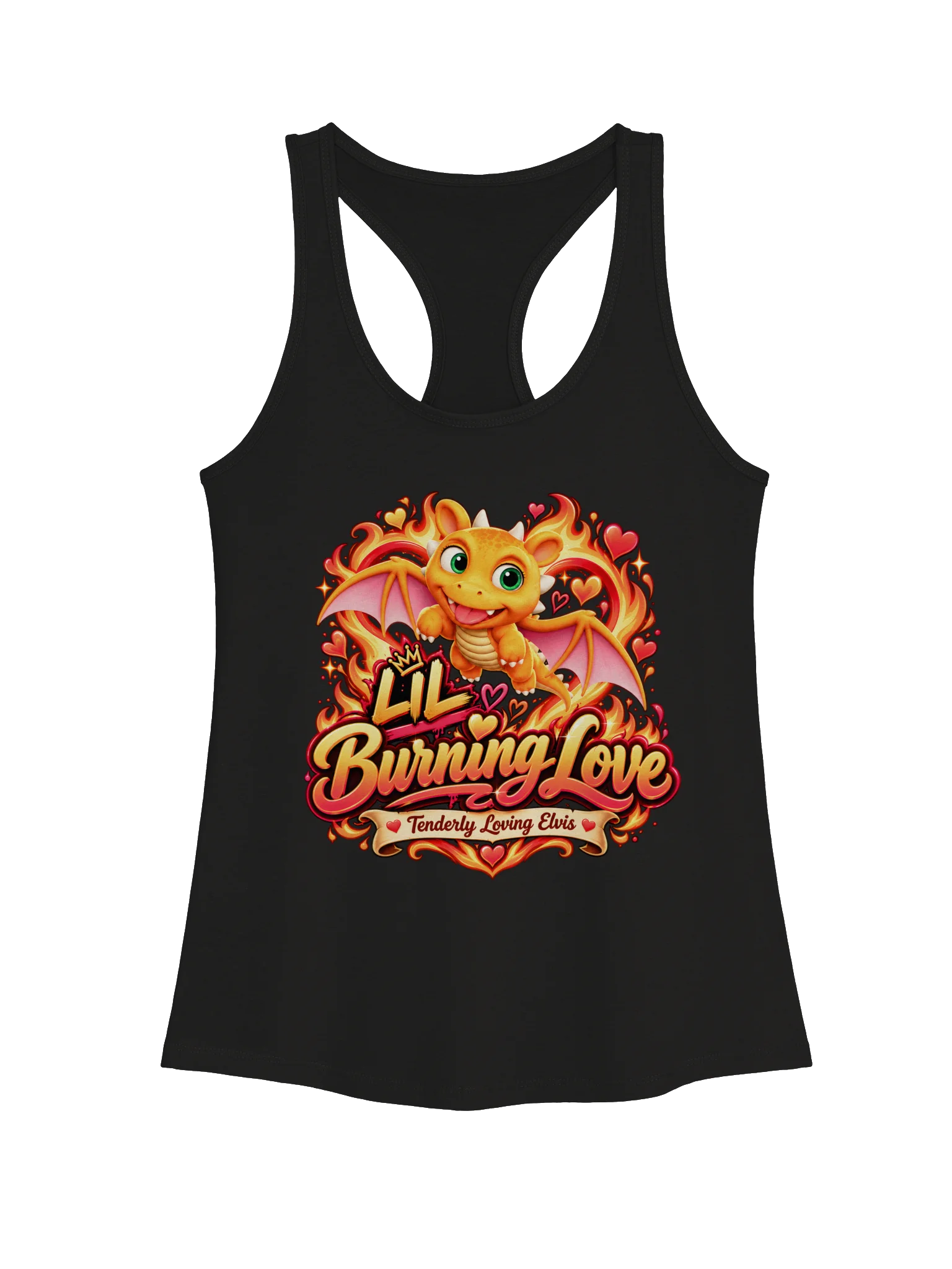 Lil’ Burning Love — Tenderly Loving Elvis Racerback Tank product image (1)