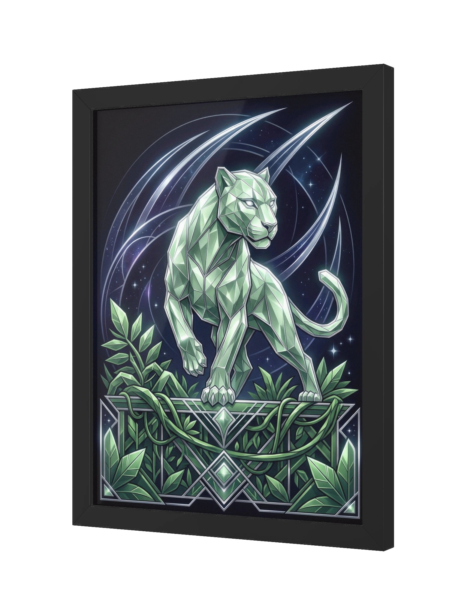 Geometric Panther Framed Poster - Neo-Deco Wall Art product image (2)