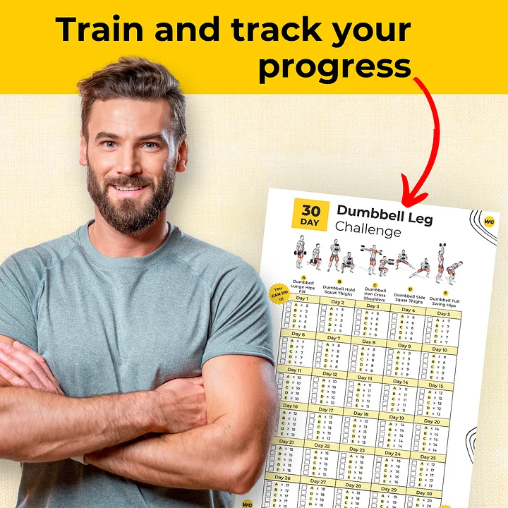 30 Day Dumbbell Leg Challenge - Printable Workout Tracker product image (2)