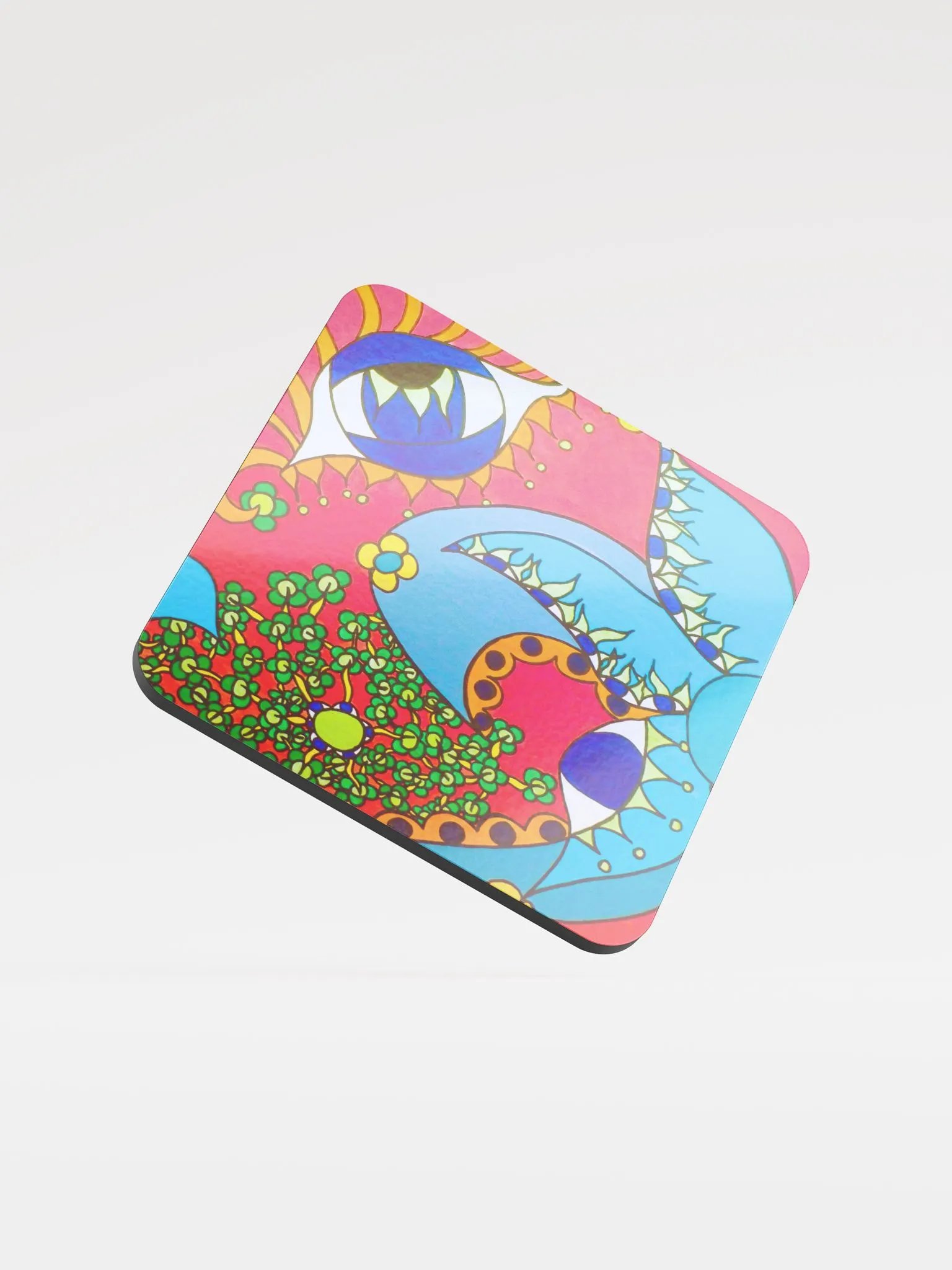 Ethereal Eye Glossed Cork Coaster product image (1)