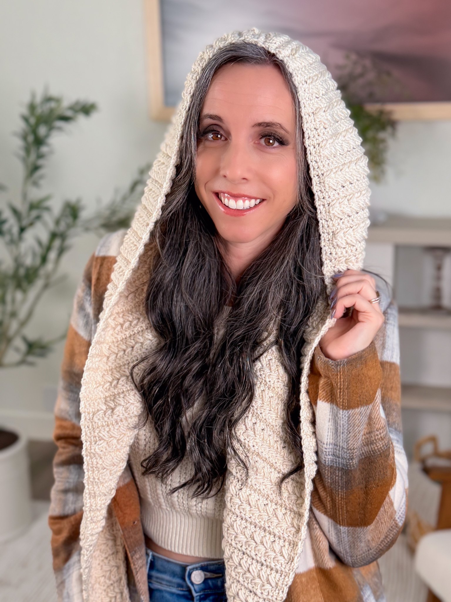 Wheat Stitch™ Crochet Hooded Scarf product image (10)