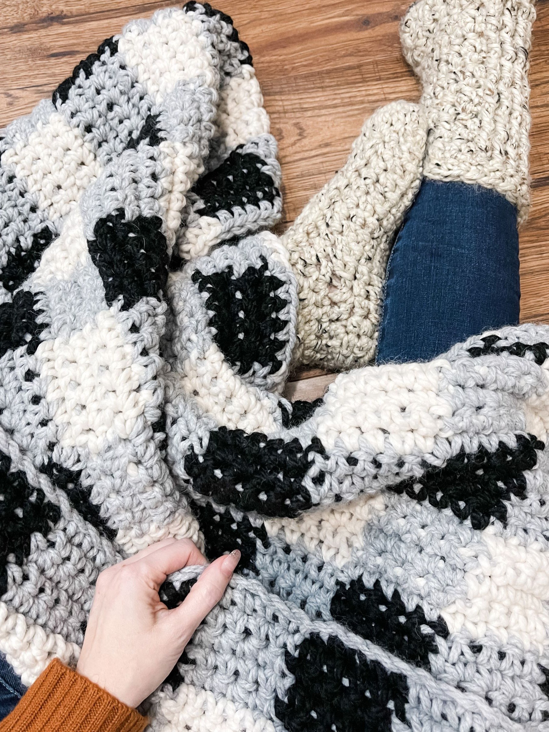 Chunky Buffalo Plaid Throw Crochet Pattern product image (5)