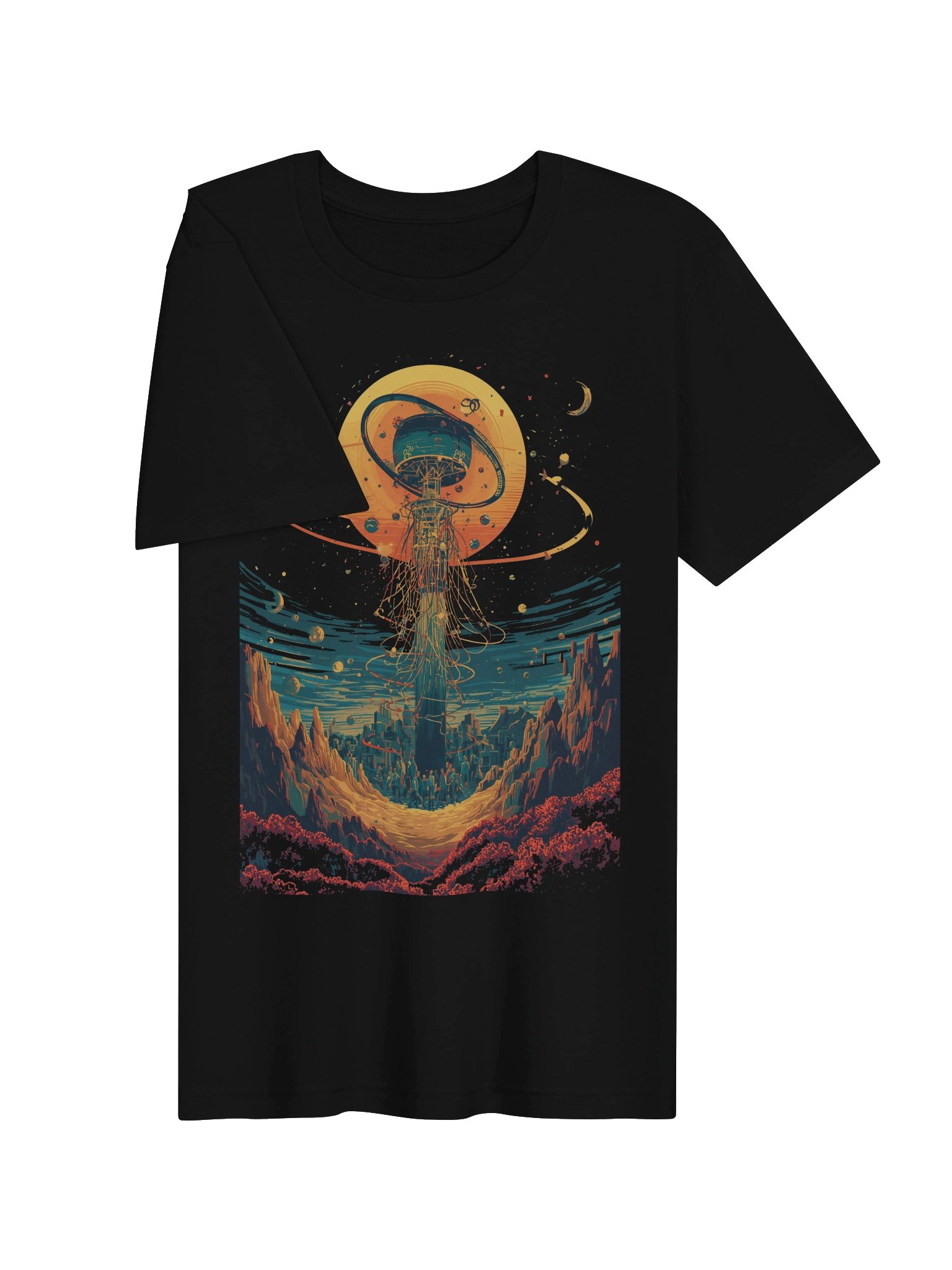 Cosmic Tower Retro-Futurist Lightweight T-Shirt product image (6)