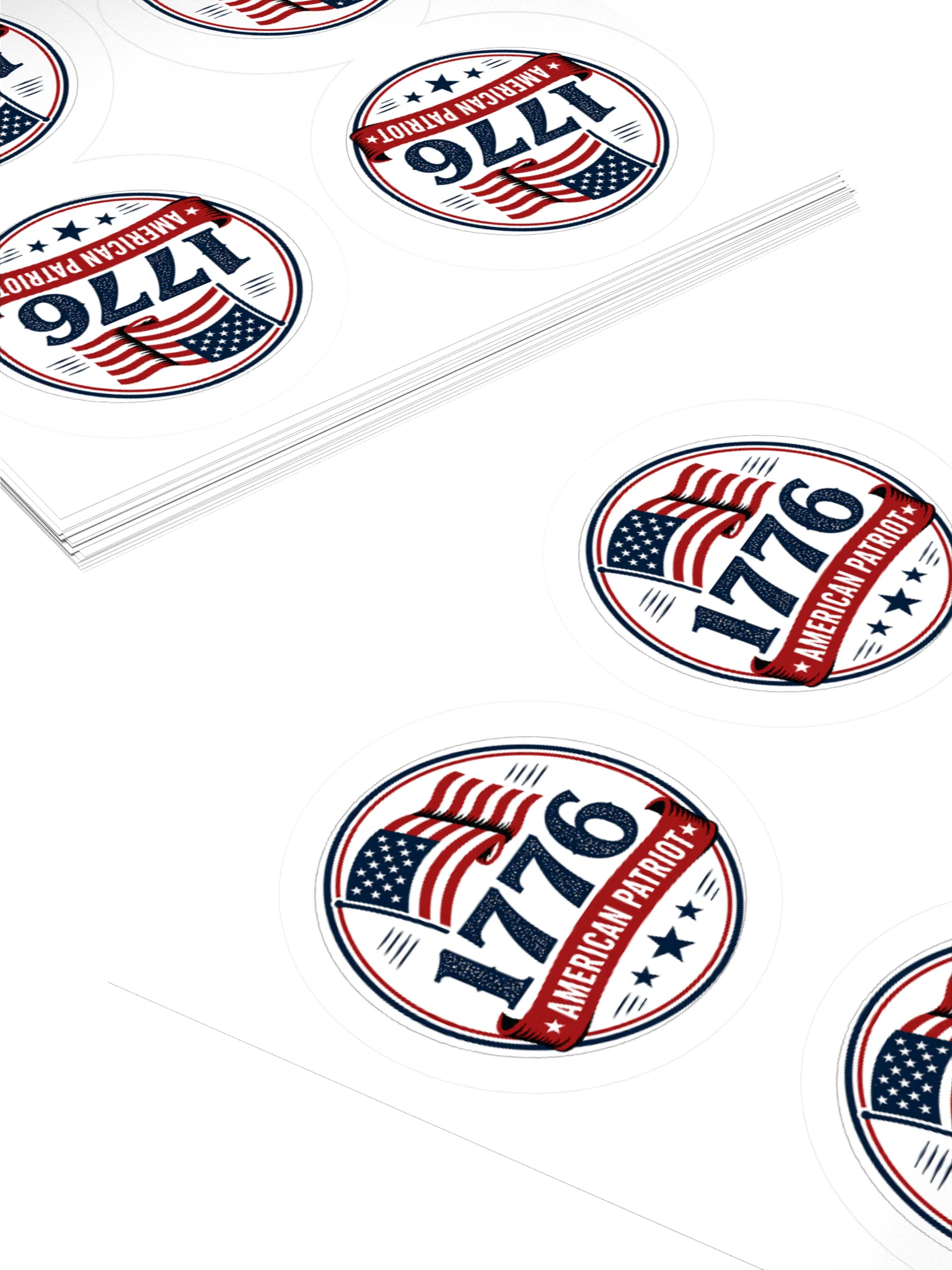 White 1776 American Patriot Stickers product image (4)