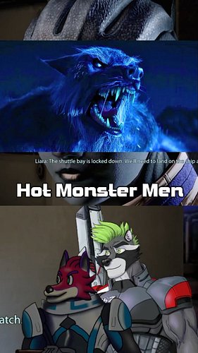 Bring our werewolf hunks home from overseas! #masseffect #twitch #hardcore #nerdcore #furry