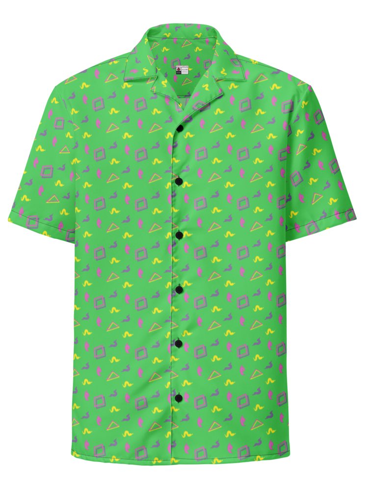 Oh Worm green pattern button down shirt product image (2)