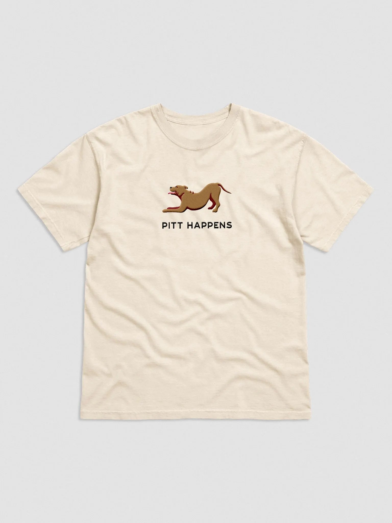 Pitt Happens T-Shirt(Embroidered) of a Pitbull Terrier(Red) product image (4)