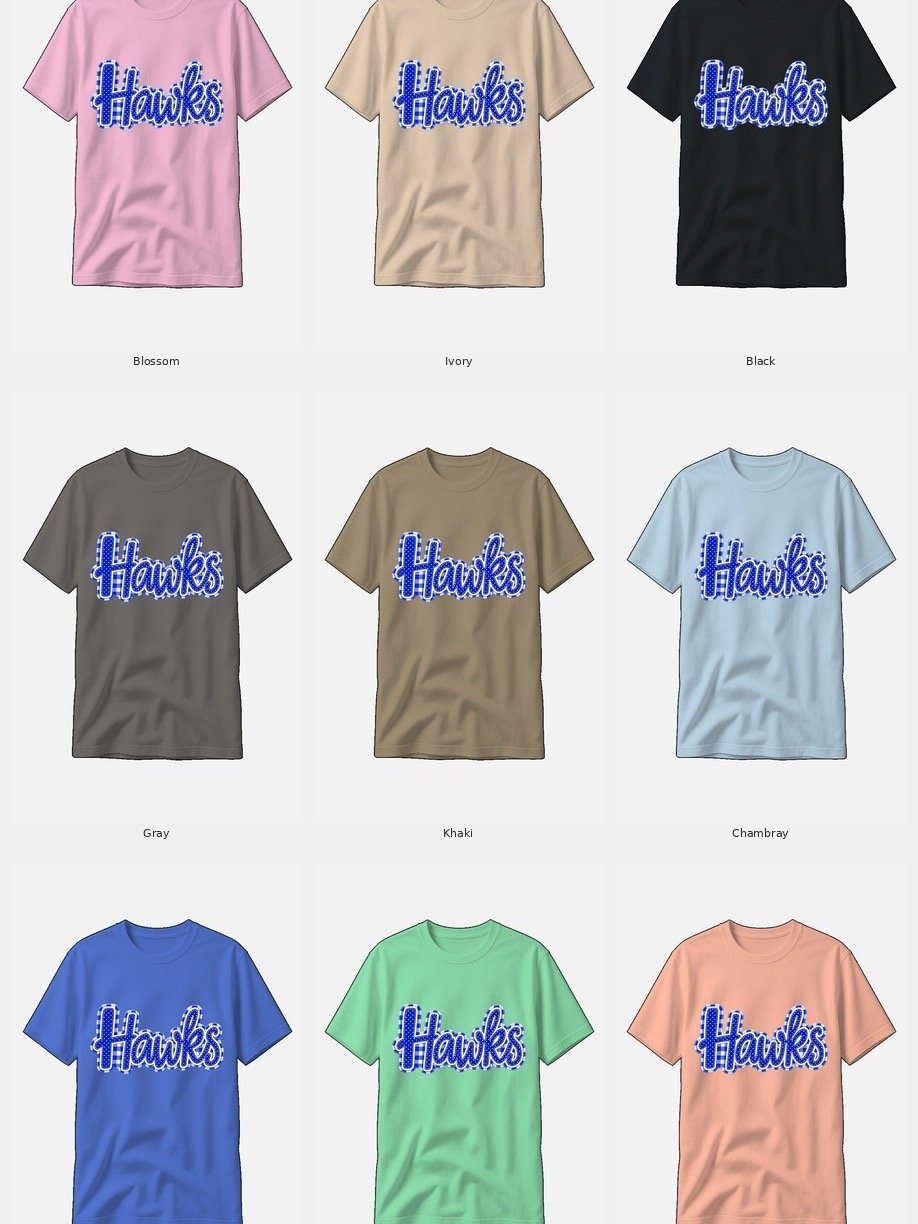Gingham Hawks Comfort Colors Tee product image (2)
