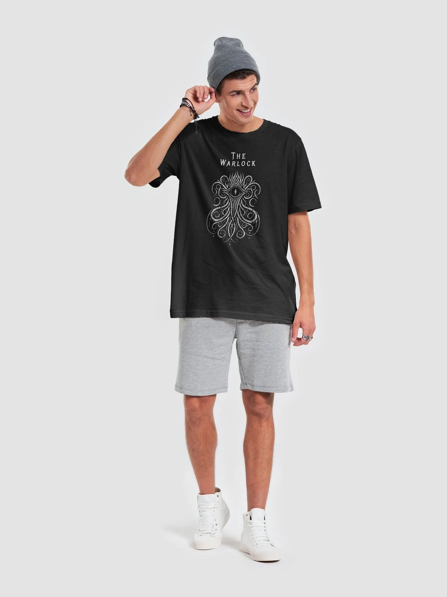 Warlock Shirt, Grunge Tarot-Inspired Roleplaying Class Symbol Tee product image (52)