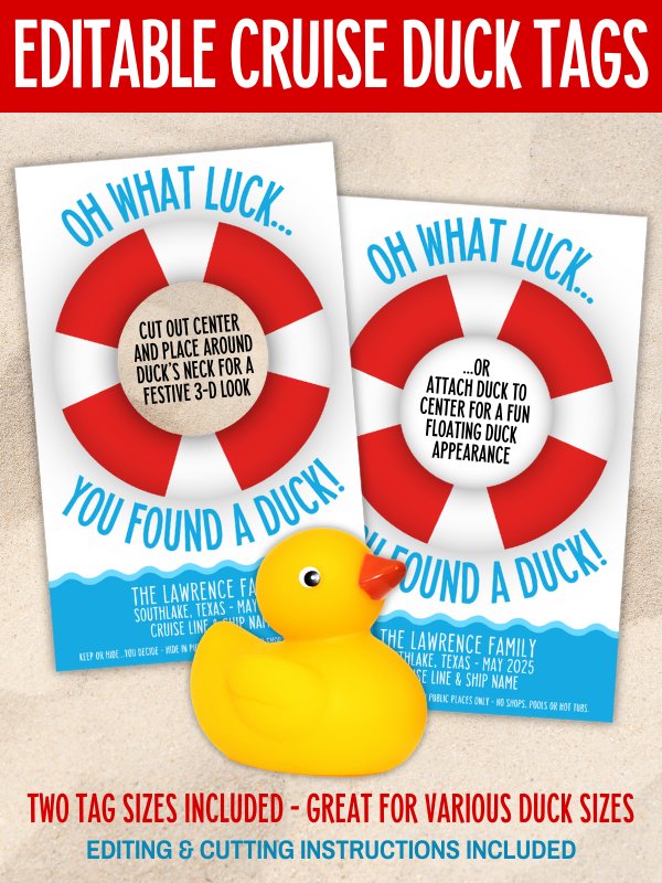 Editable Cruise Ship Duck Hunting Tags product image (1)