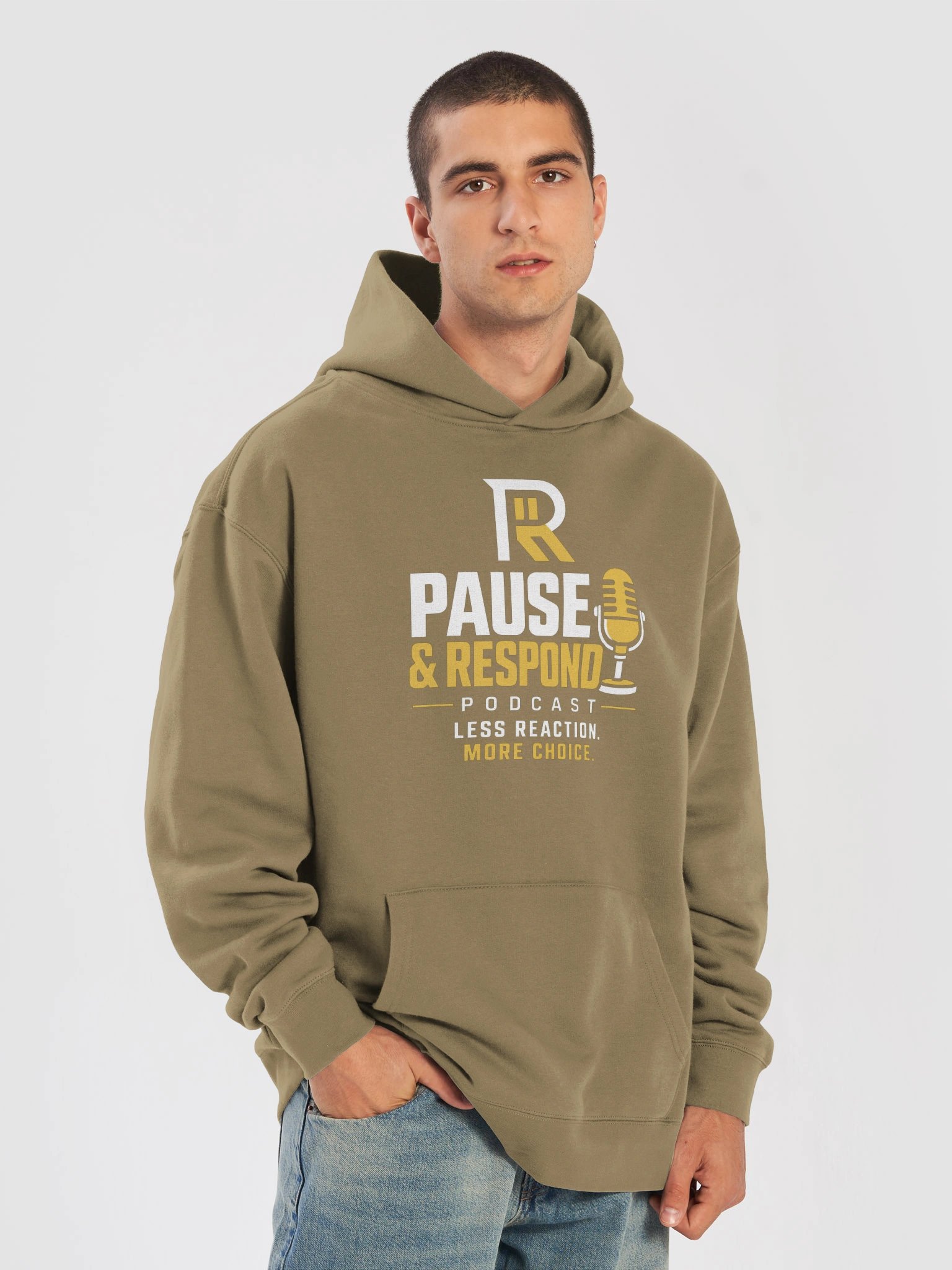 Pause & Respond Signature Podcast Hoodie - Sandstorm product image (4)
