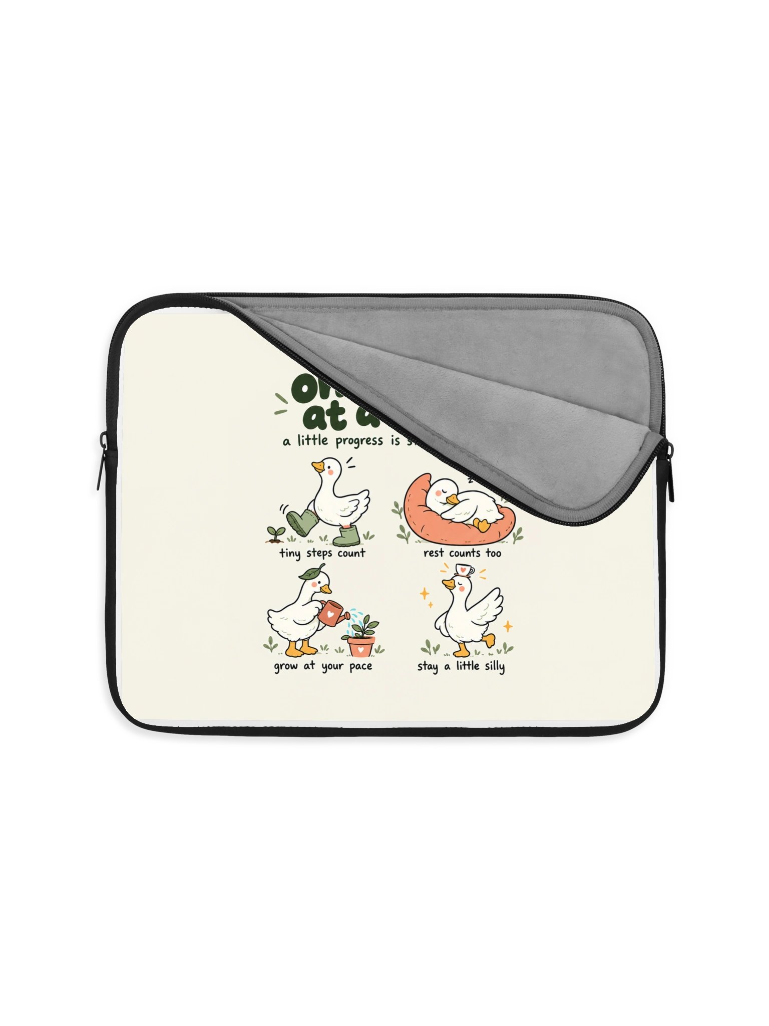 One Step at a Time — Cute Goose Laptop Sleeve product image (3)
