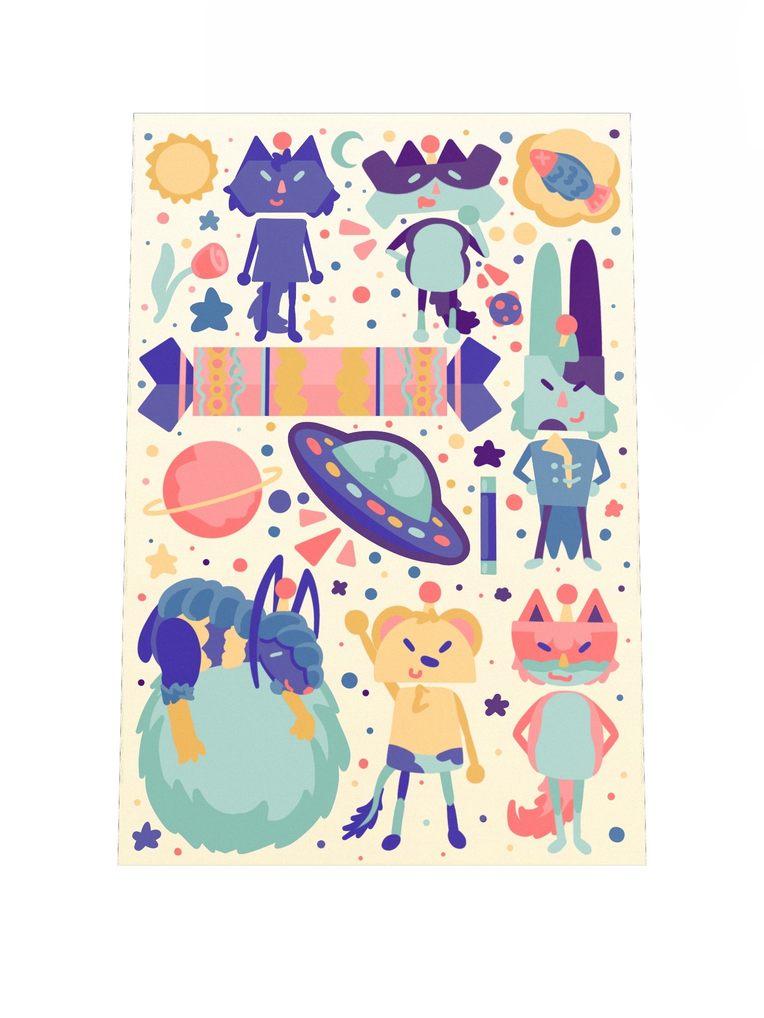 Cozy Cosmos Crew Cream Poster product image (1)