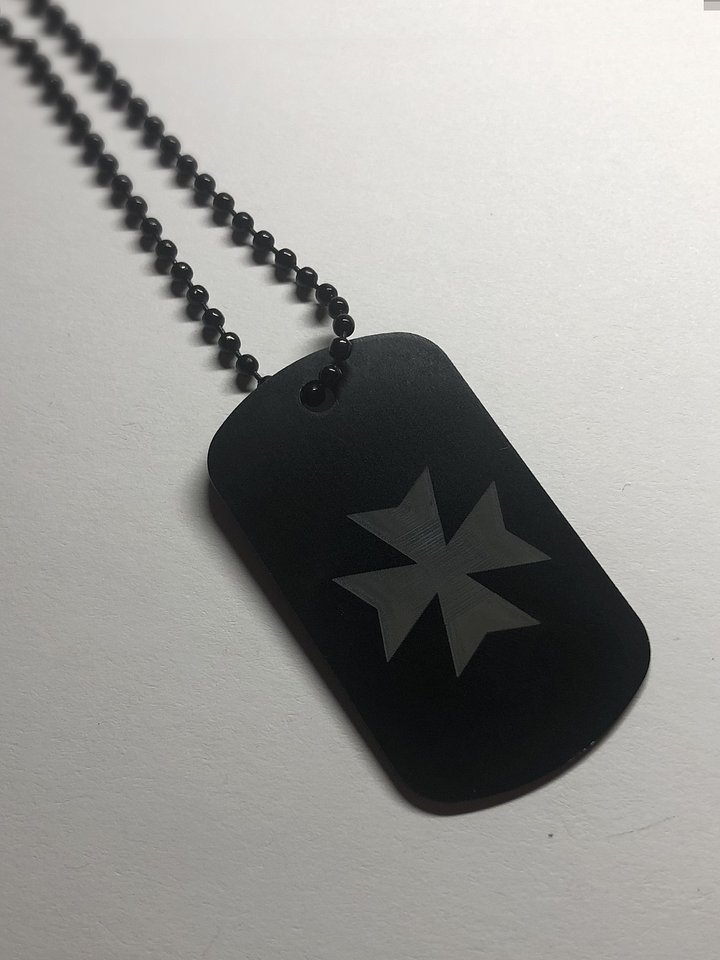 TEMPLARS - Engraved Dog Tag Pendant Necklace product image (1)