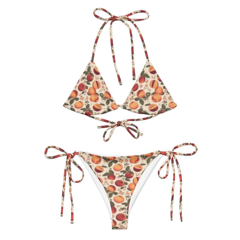 Sun-Ripened Peach Garden – Recycled All-Over Print String Bikini product image (7)
