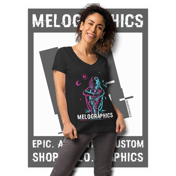 #MeloCrew Vibes: Duotone - Classic Women's V-Neck T-Shirt | #MadeByMELO product image (1)