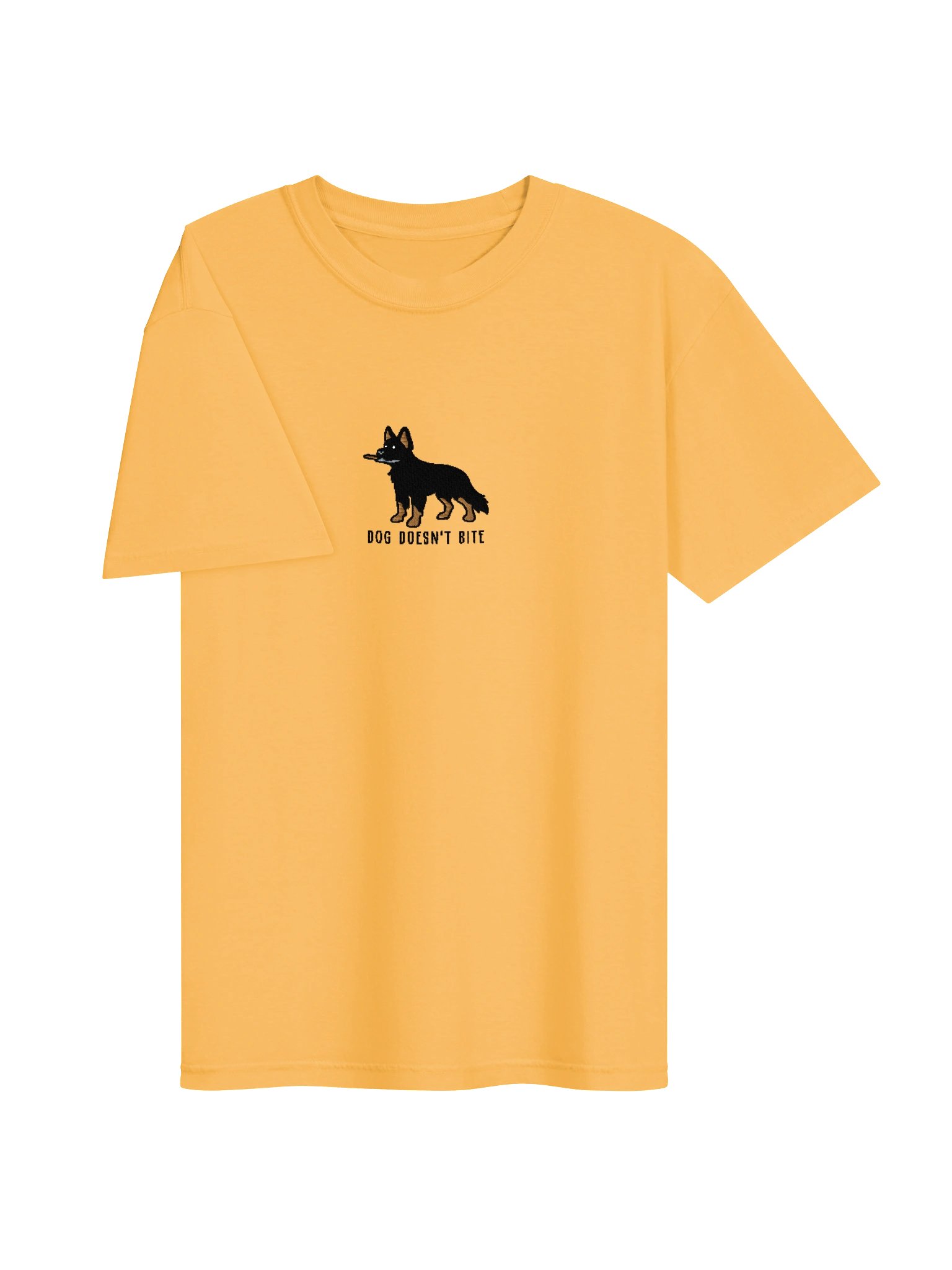 Dog Doesn't Bite Funny Chibi-Style Embroidered T-Shirt for German Shepherd(Bicolor) Owners product image (75)