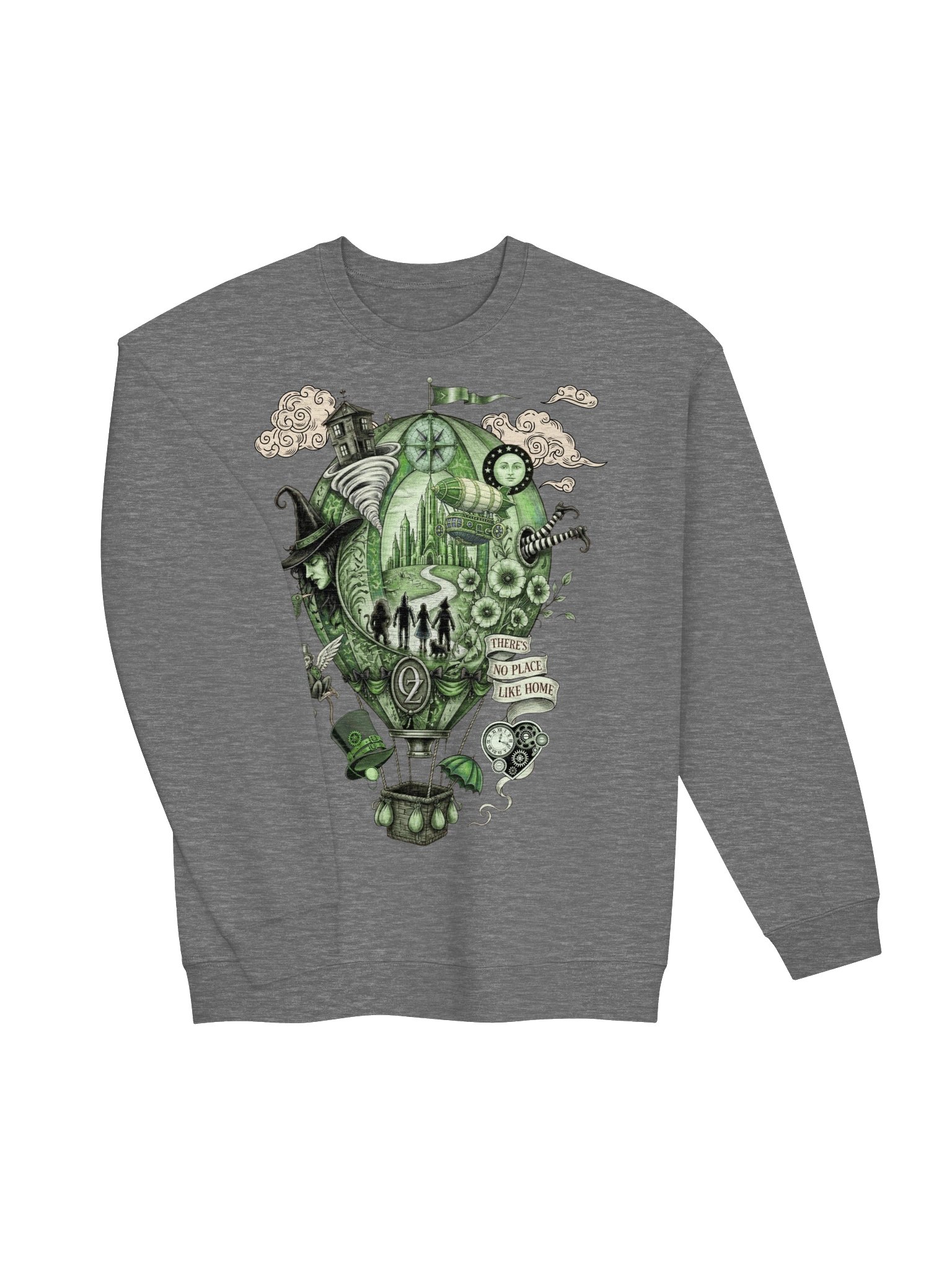 Steampunk Oz Sweatshirt, There’s No Place Like Home Surreal Emerald City Graphic product image (4)