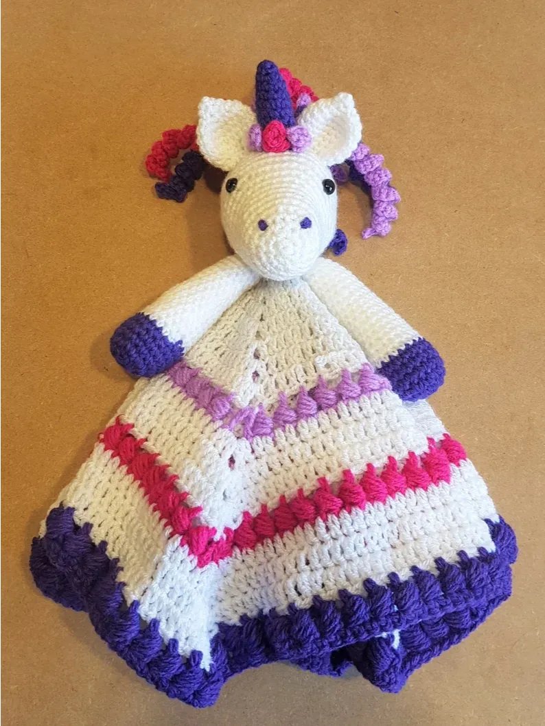 Maria The Unicorn Baby Lovey Security Blanket Crochet Pattern - Crafting Happiness product image (7)