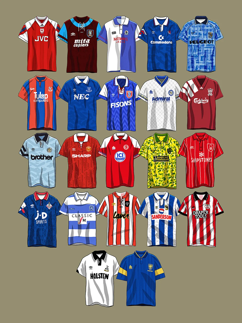 Premier League 92/93 Jersey Print product image (1)