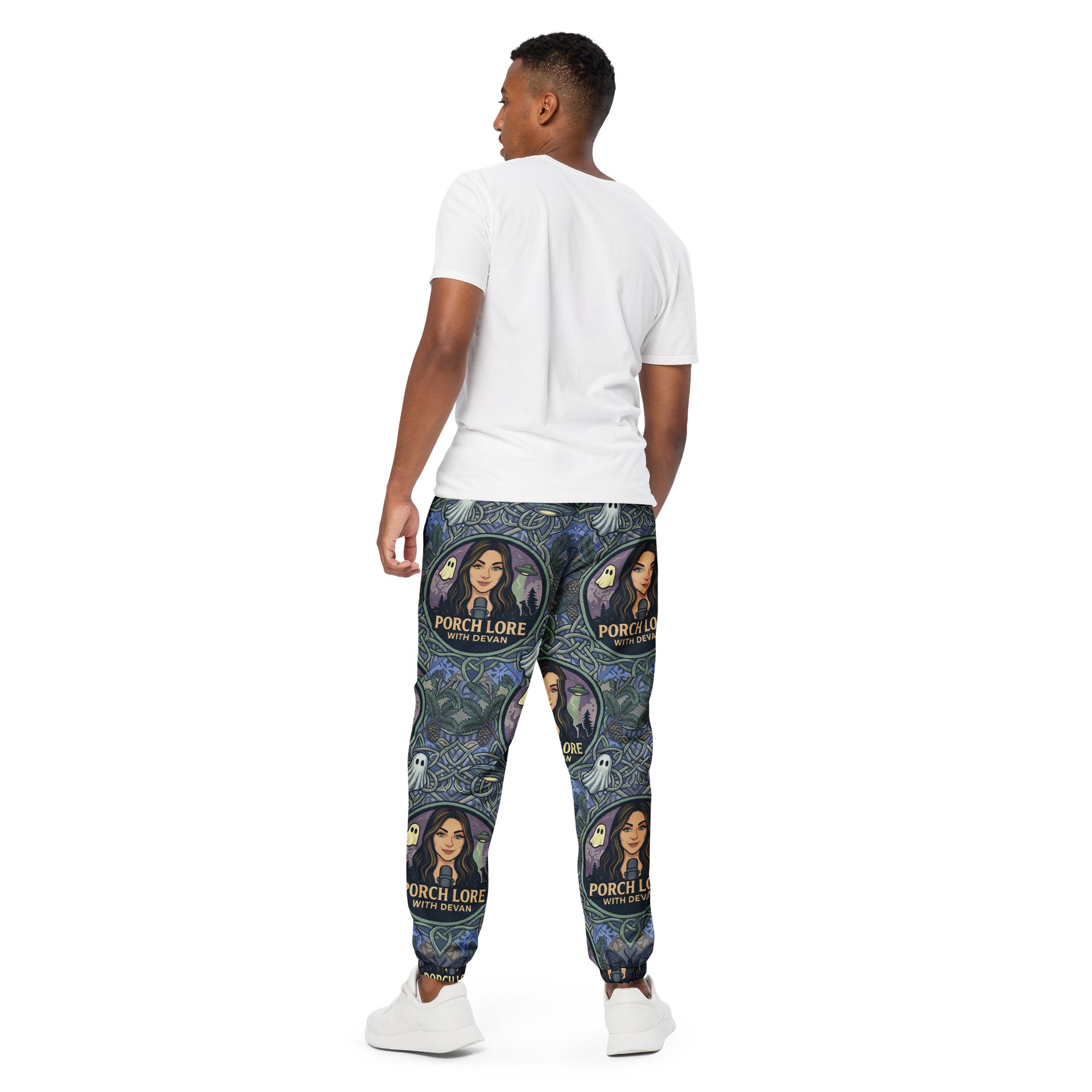 PORCH LORE DEVAN PERIWINKLE MOTH UNISEX TRACK PANTS product image (4)