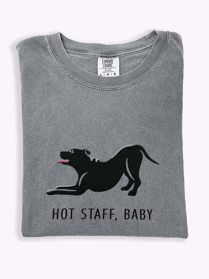 Hot Staff, Baby T-Shirt(Embroidered) of a Staffordshire Terrier(Black) product image (1)