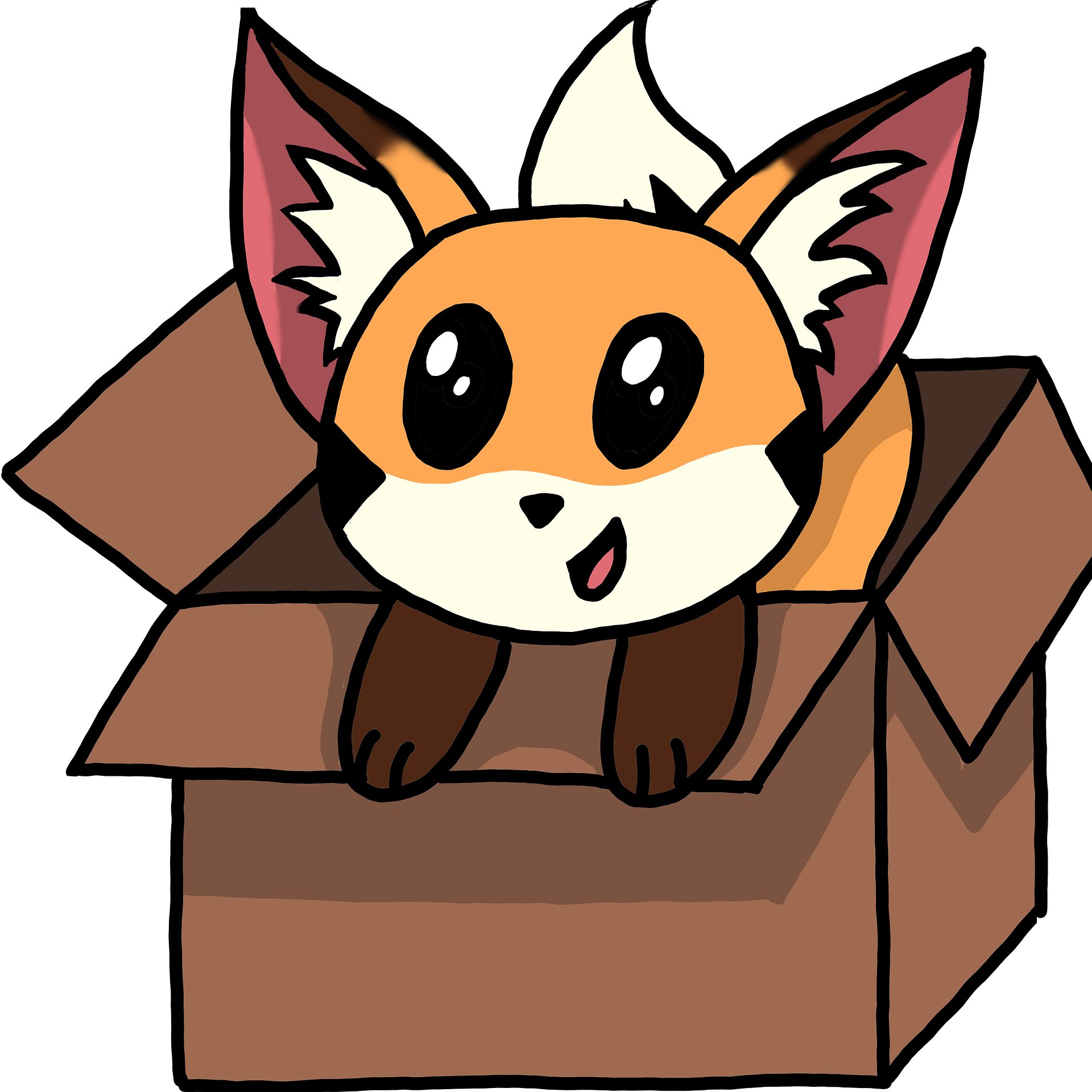 Fox in a box Sticker product image (1)