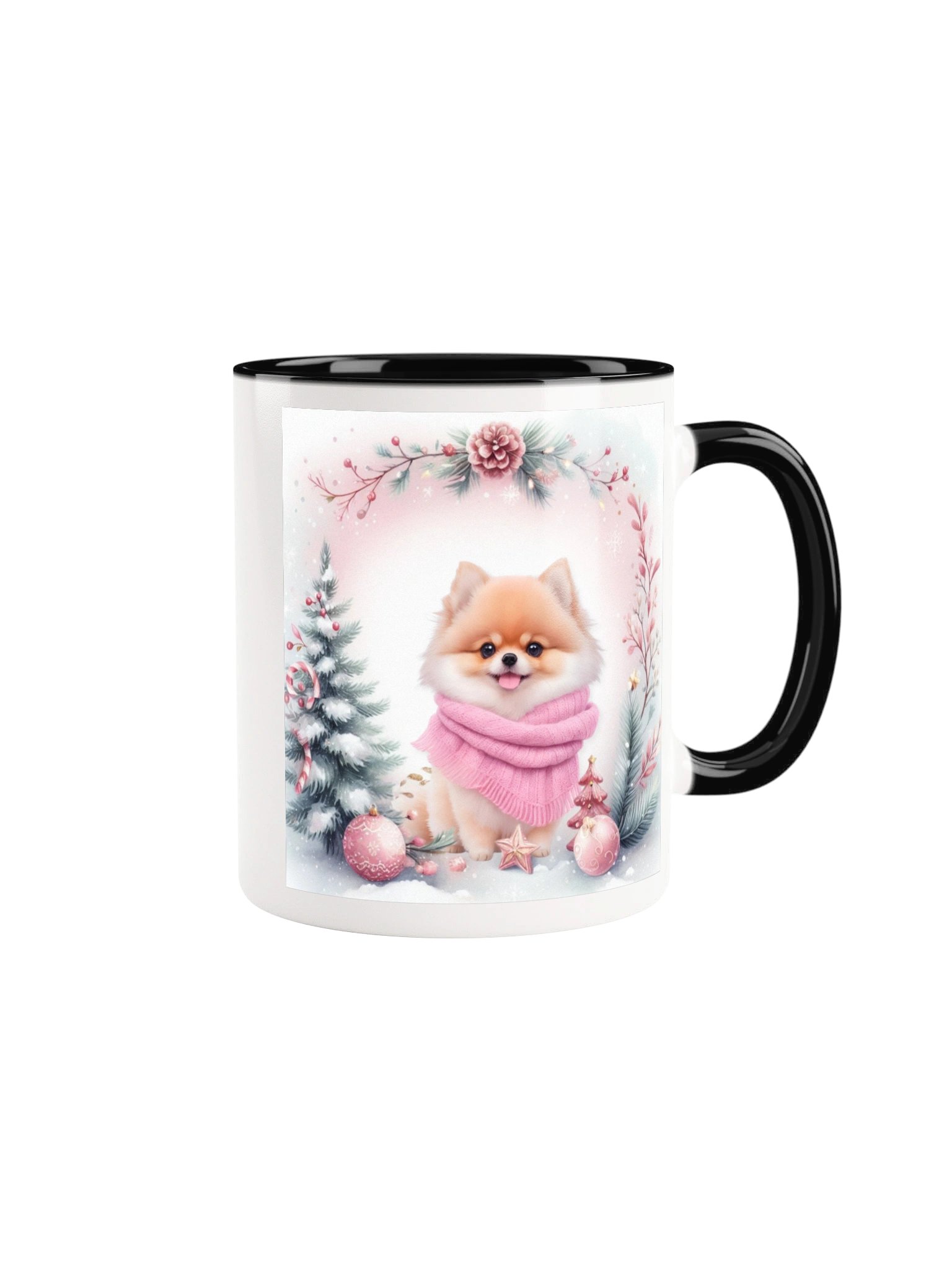 Pink Scarf Winter Dog Mug product image (2)