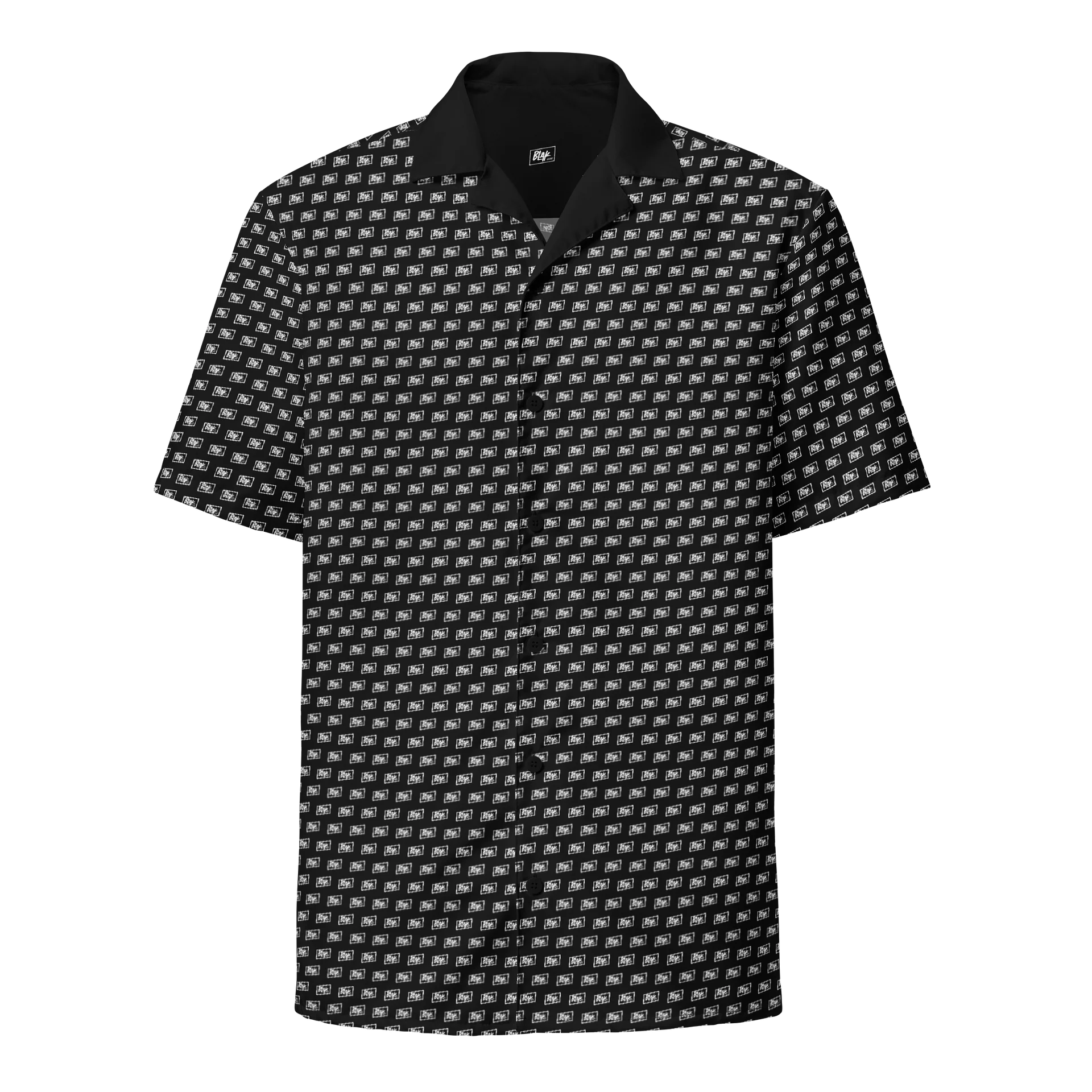BlaakBrand Logo Button Collared Hawaiian Shirt product image (1)