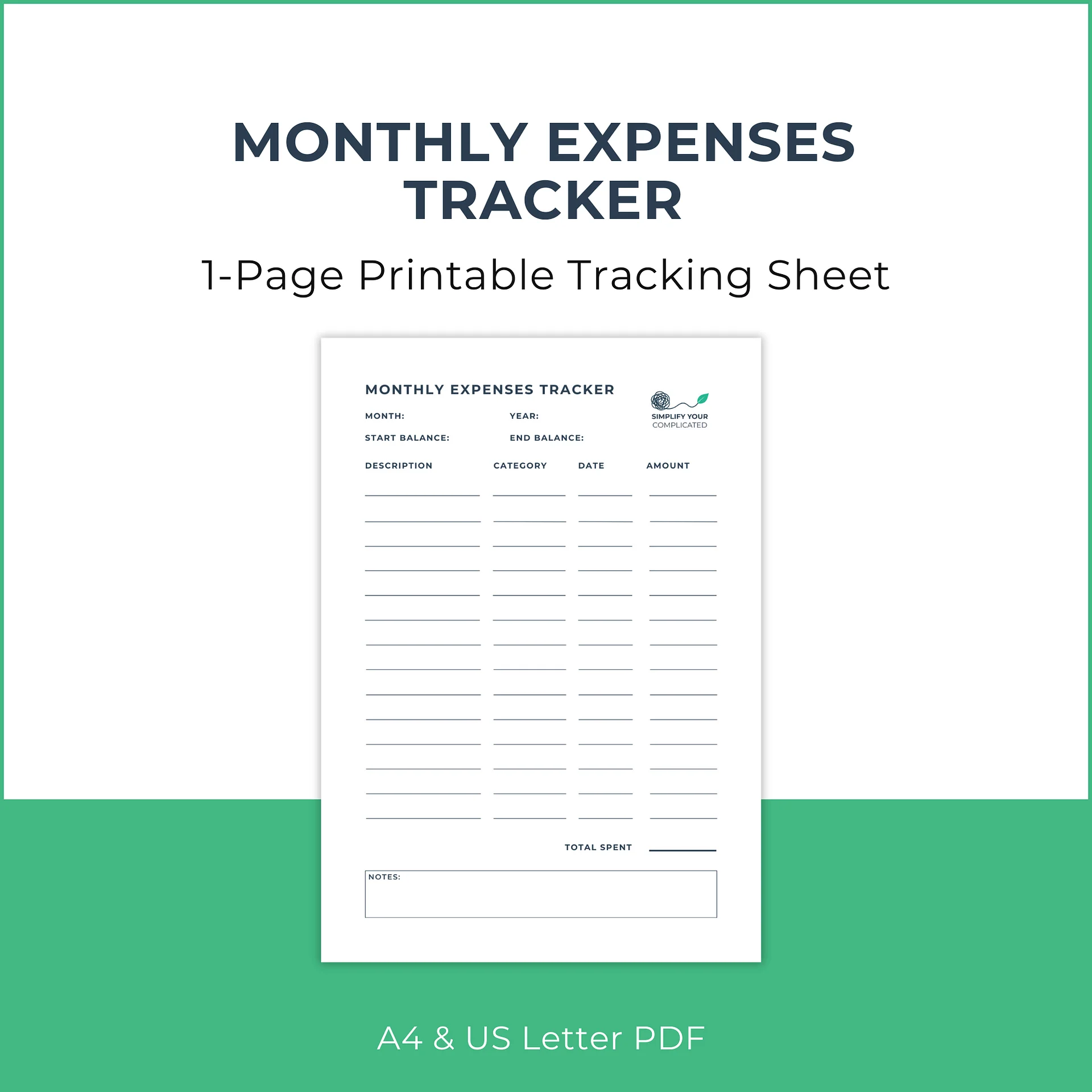 Monthly Expenses Tracker product image (1)