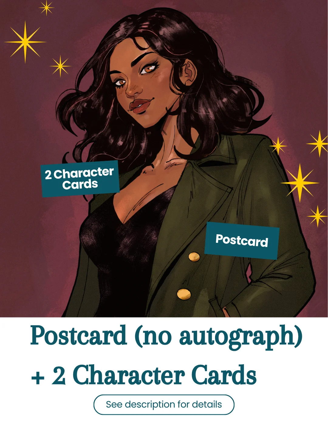Postcard (no autograph) + 2 Individual Character Cards product image (1)