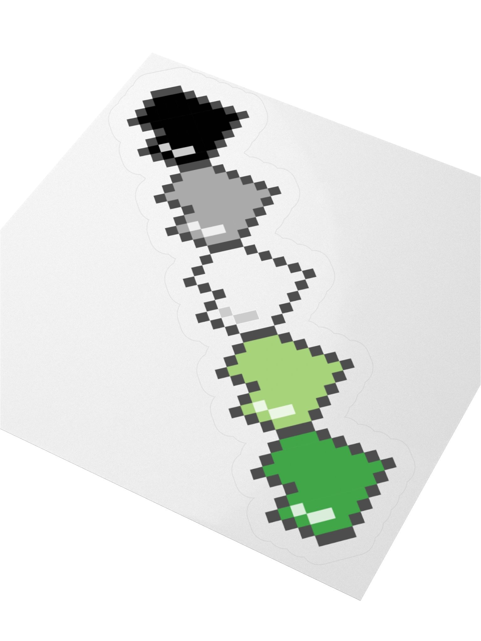 Aromantic Pixel Hearts Sticker product image (9)