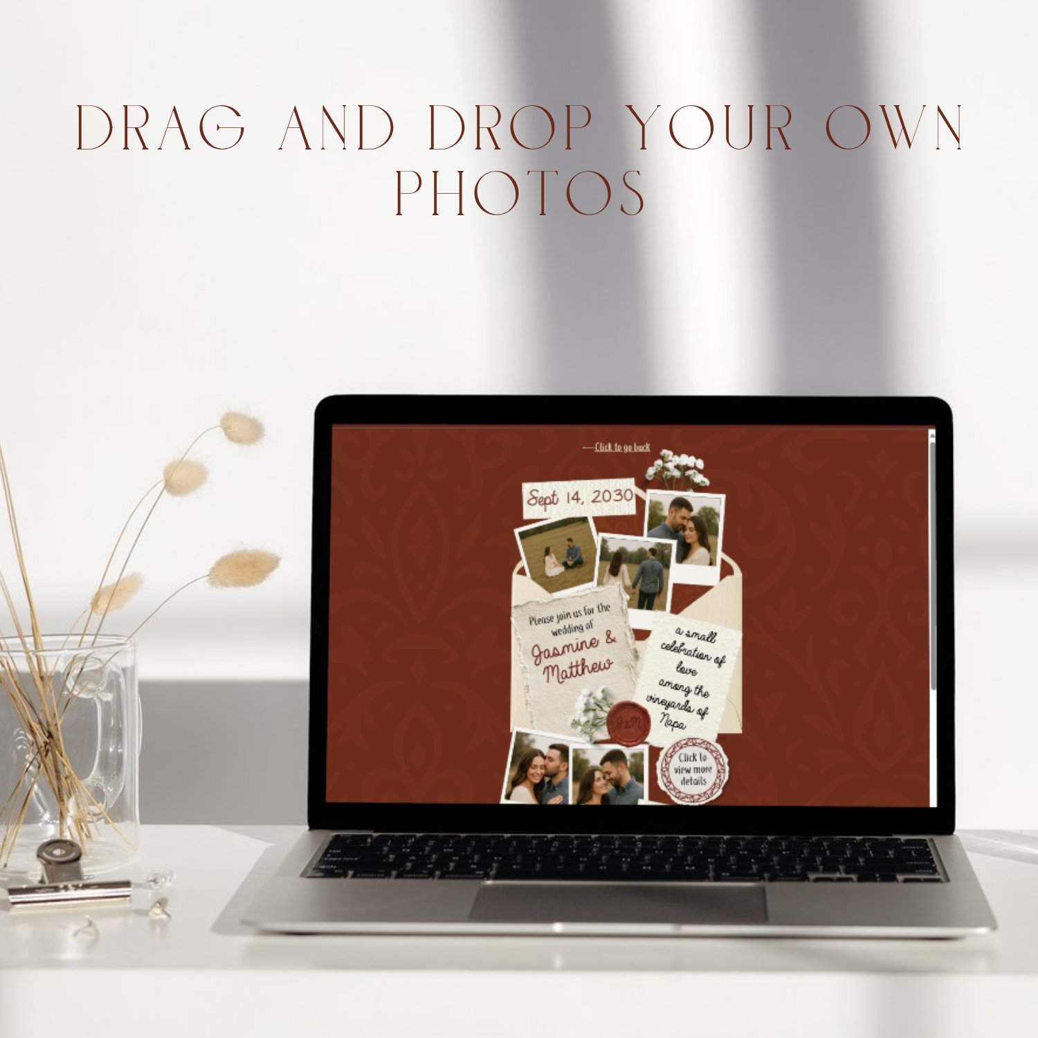 Wedding Website Template with RSVP | Editable Canva Wedding Invitation Site | Terracotta Winery Theme | Mobile Friendly product image (9)