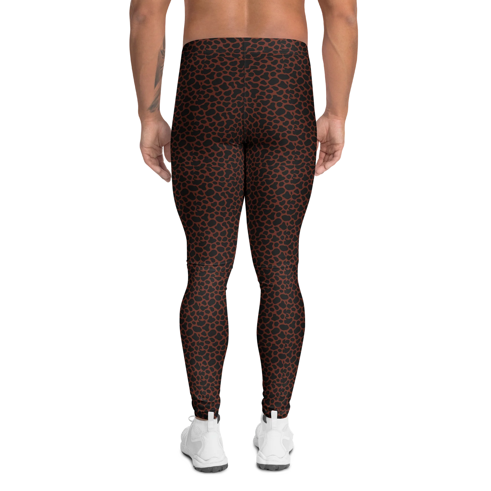 Comfortable Men's Leggings Brown Giraffe Print product image (2)