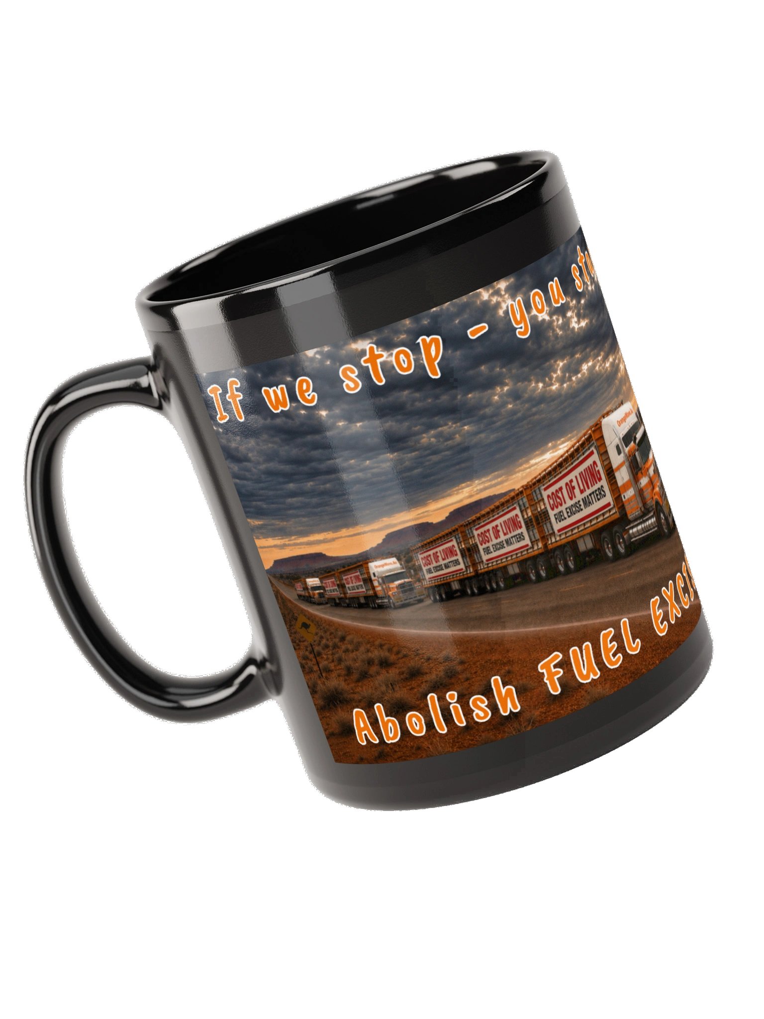 Abolish Fuel Excise Black Glossy Mug product image (9)