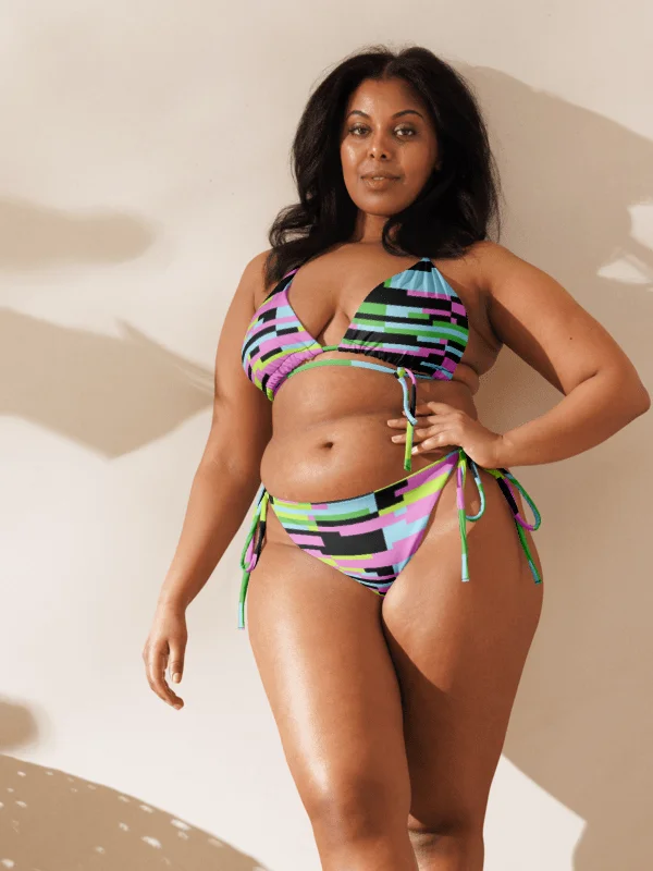Pastel Glitch String Bikini product image (4)