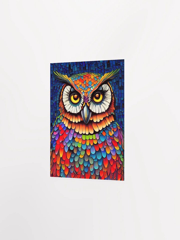 Colorful Owl Portrait – Mosaic Studio Art Print product image (2)