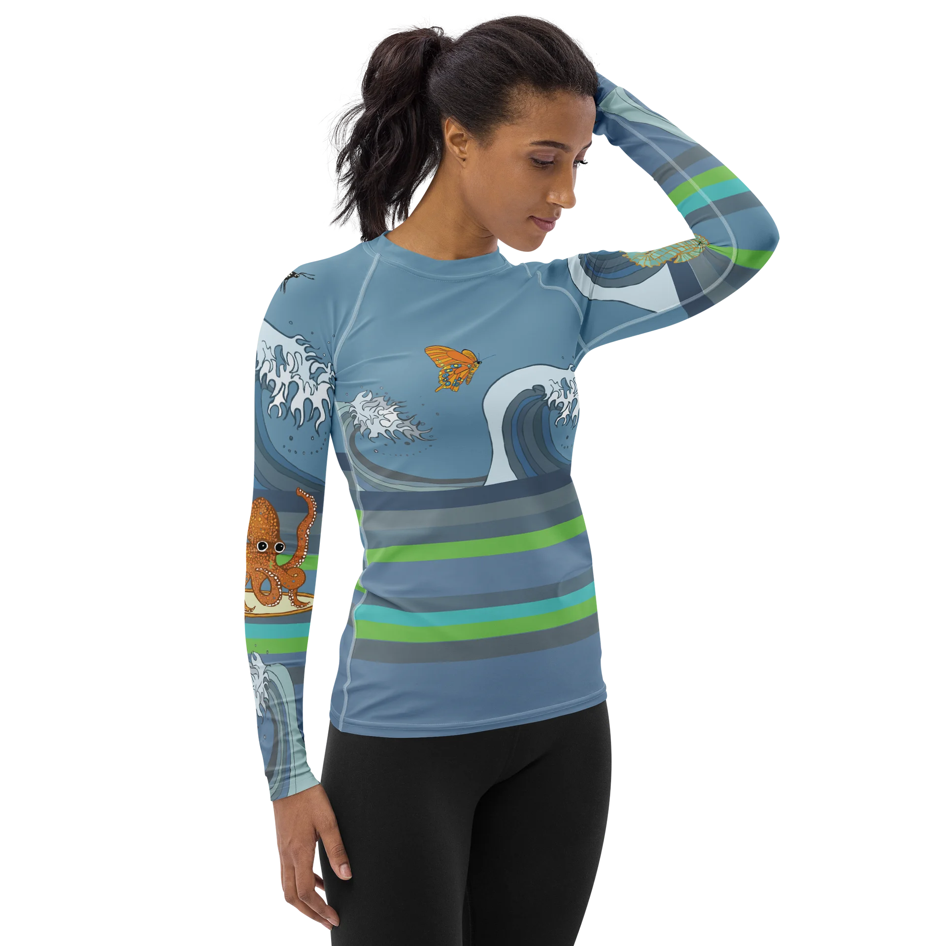 Octopus Wave Women's Rash Guard product image (4)