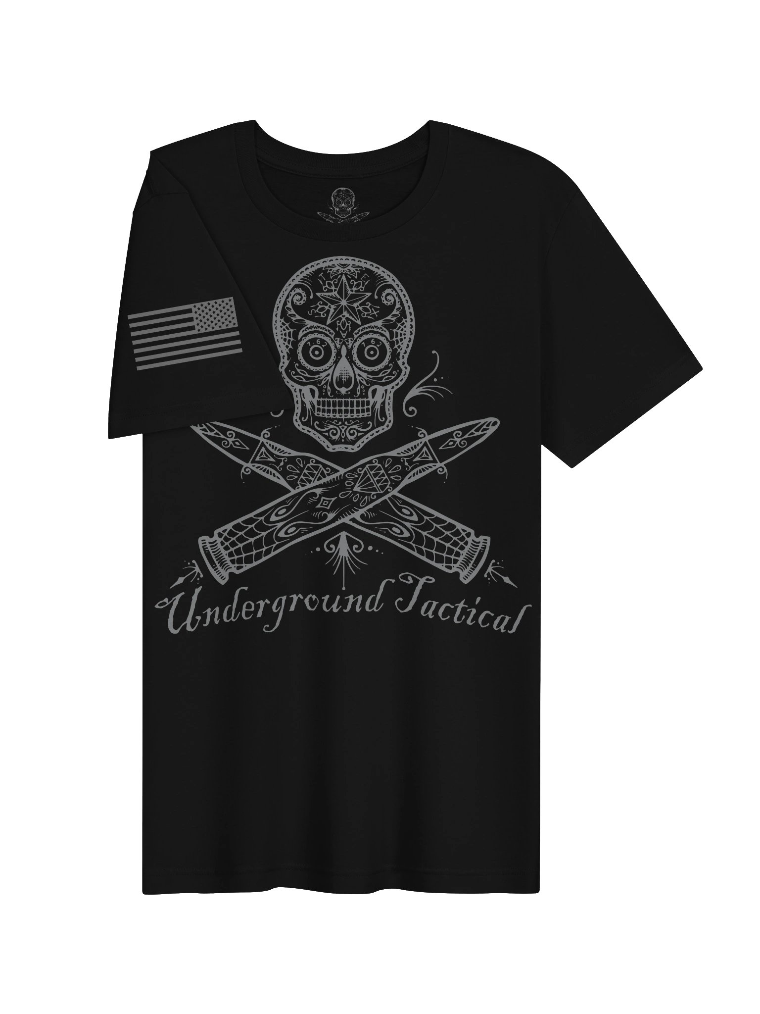 Underground Tactical monochrome logo silver ink shirt product image (3)